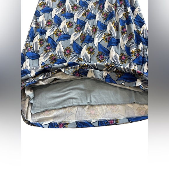 Boden Ruth Faux Wrap Dress Blue Botanical Sz 10 Long workwear business casual - Picture 12 of 12